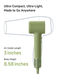 Laifen MINI's ultra-fast drying power with 110,000 RPM motor for quick sessions.