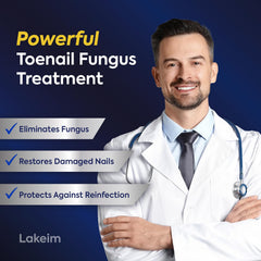 Lakeim Toenail Fungus Treatment bottles rear view with label detail.