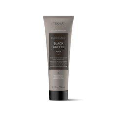 LAKME Teknia Black Coffee Mask jar close-up showing color deposit and conditioning
