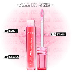 Lamel All-in-One Lip Oil tinted-gloss-application with buildable color and shine.