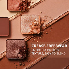 Close-up swatches from Lamora Bronze Palette showing warm bronze neutrals