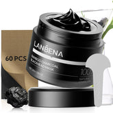 LANBENA bamboo charcoal mask application on nose for deep cleansing.
