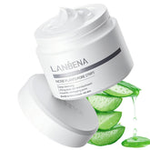 LANBENA blackhead mask with nose strips applied to the nose for clearer pores.