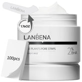 LANBENA Nose Strips offer 100 sheets for thorough pore cleansing and control of excess oil.