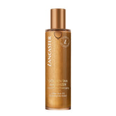 Lancaster Golden Tan Maximizer bottle close-up with bronze glow for longer sun-kissed skin.
