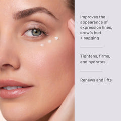 Texture closeup of Lancer Gravity Defying Eye Cream showing smoothing action