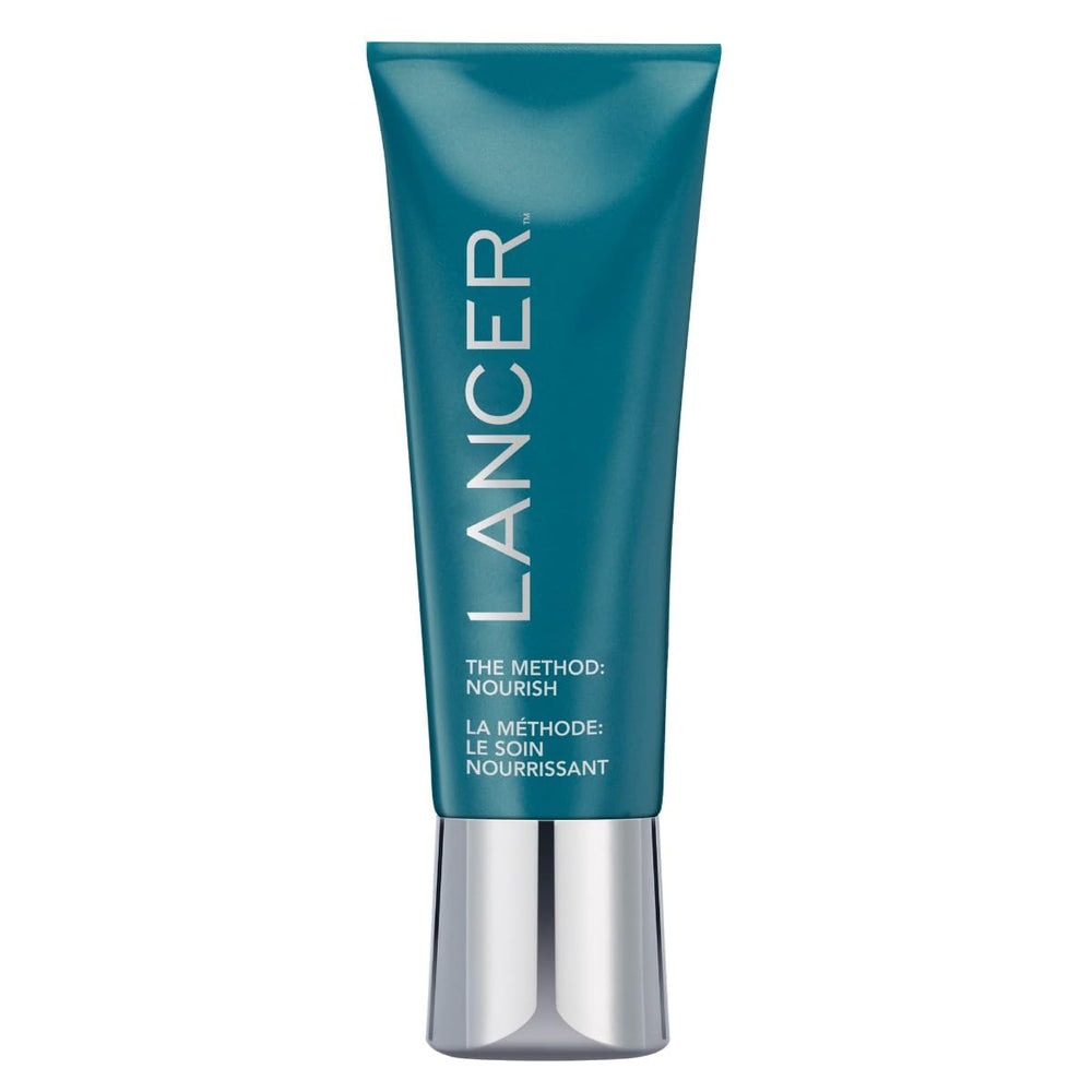 Lancer The Method: Nourish cream jar close-up highlights a hydrating formula for radiant skin.