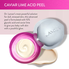 Lancer Caviar Lime Acid Peel texture close-up for gentle exfoliation.