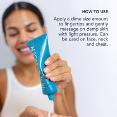 Applying The Method Polish to the face during a skincare routine