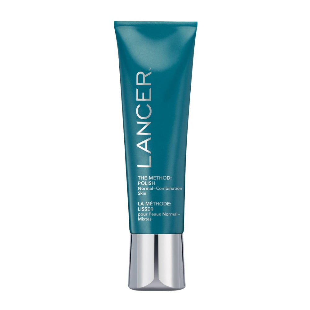 Lancer The Method Polish bottle shows hydrating exfoliation for smoother skin.