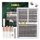 Lanciley Lash Clusters Kit 168pc with 10-18mm range for a natural blend.