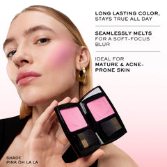 Lancôme Blush Subtil brush included demonstrating seamless blending.