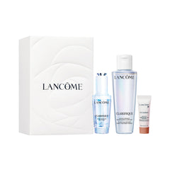 Lancôme Clarifique Double Treatment Essence bottle boosts radiance and hydration after cleansing.