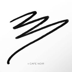 Lancôme Drama eyeliner pencil Cafe Noir texture closeup highlights creamy blendability.