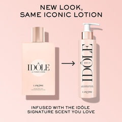 Lancôme Idôle Body Up skin swatch demonstrating fast absorption.