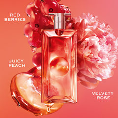 Lancôme Idôle Peach ’N Roses heart note with juicy peach for playful moments.