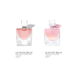 Lancôme La Vie Est Belle vanilla nude mini bottle highlights comforting vanilla notes