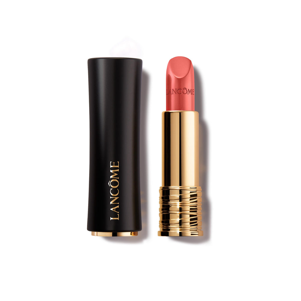 Lancôme L'Absolu Rouge Coquette close-up highlights creamy texture for smooth lips