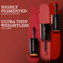 Lancôme Drama Ink swatches on skin reveal rich pigment and semi-matte finish