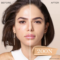 Natural matte finish close-up on skin for a breathable look.