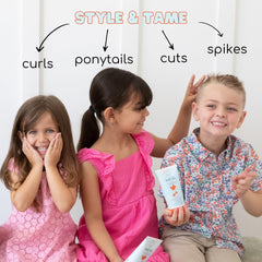 LANE & CO. Baby Hair Gel packaging highlights dermatologist-tested, all-natural formula for children