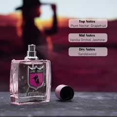 Lane Frost Legendary For Her plum note close up highlighting bright freshness