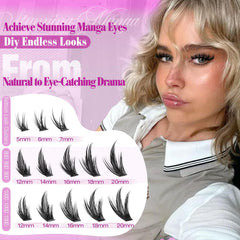 Lanflower bottom lashes included for balanced manga-style looks.
