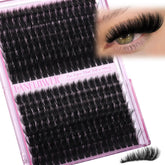 Lanflower fluffy lash clusters with spikes closeup show lightweight, manga-inspired volume for everyday lashes.