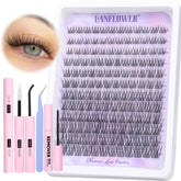 LANFLOWER natural lash clusters 10-16mm in C-curve for easy at-home lash styling.