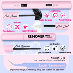 LANFLOWER lash remover for gentle, residue-free clean-up after wear.