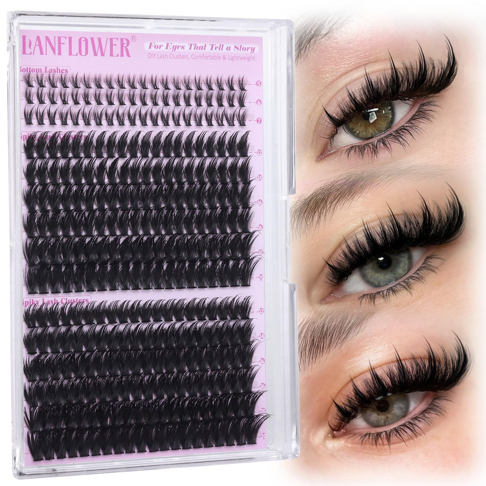 Lanflower Spiky Lash Clusters create bold manga eyes with dramatic volume