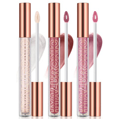 LANGMANNI lip gloss tubes close-up, hydrating formula for smooth lips.