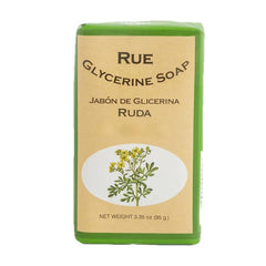 Lanman & Kemp Rue glycerine soap bar rue-leaf-texture showcases calming herbal notes