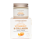 Lanocreme Energizing Night Cream bottle shows a radiant, hydrated look after sleep, highlighting product focus.
