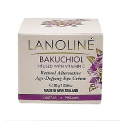 Lanoline Bakuchiol Eye Cream packaging box highlighting the gentle formula for sensitive skin