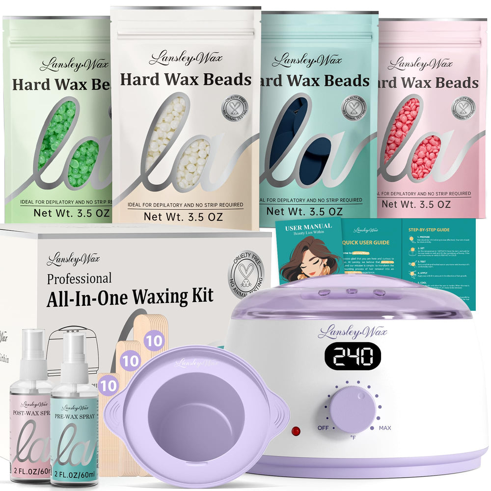LANSLEYWAX digital waxing kit front view, compact home use warmer
