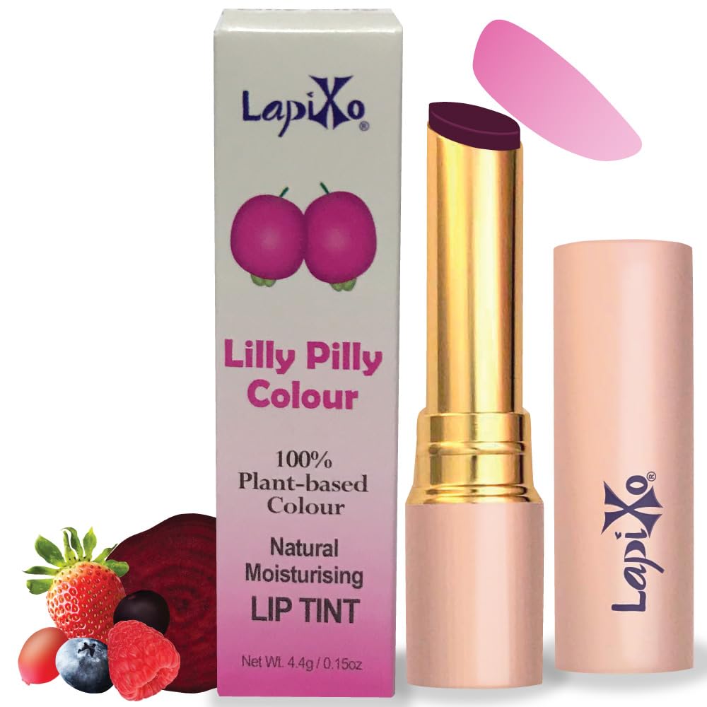 LAPIXO Lilly Pilly lip tint bottle-front showing natural color for everyday wear