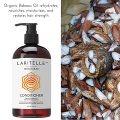 Laritelle conditioner bottle pour showing easy application.