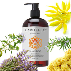 Laritelle bottle illustrating blend of organic hair care ingredients