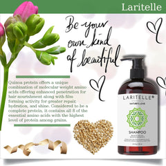 Laritelle Nature's Love conditioner bottle close-up focusing on hydrating, manageable strands.