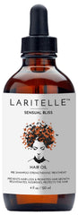 Laritelle Organic Sensual Bliss bottle shows nourishing oil for scalp vitality
