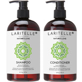 Laritelle Organic Shampoo bottle showing gentle cleanse for all hair types.