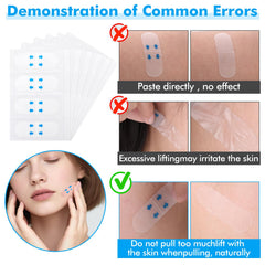 Larrel neck tightening tape highlighting chin and jawline definition