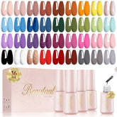 Larvall Beautpal 40pcs gel polish set box displaying color range and finishes.