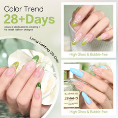 Larvall Beautpal glossy top coat for a shiny, durable finish.