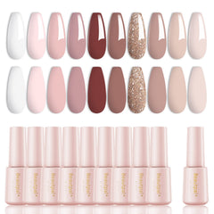 Larvall Beautpal nude gel polish bottle close-up showing glossy, long-lasting shine