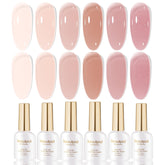 Larvall Beautpal nude gel polish set of 6 colors for at-home salon-quality nails.