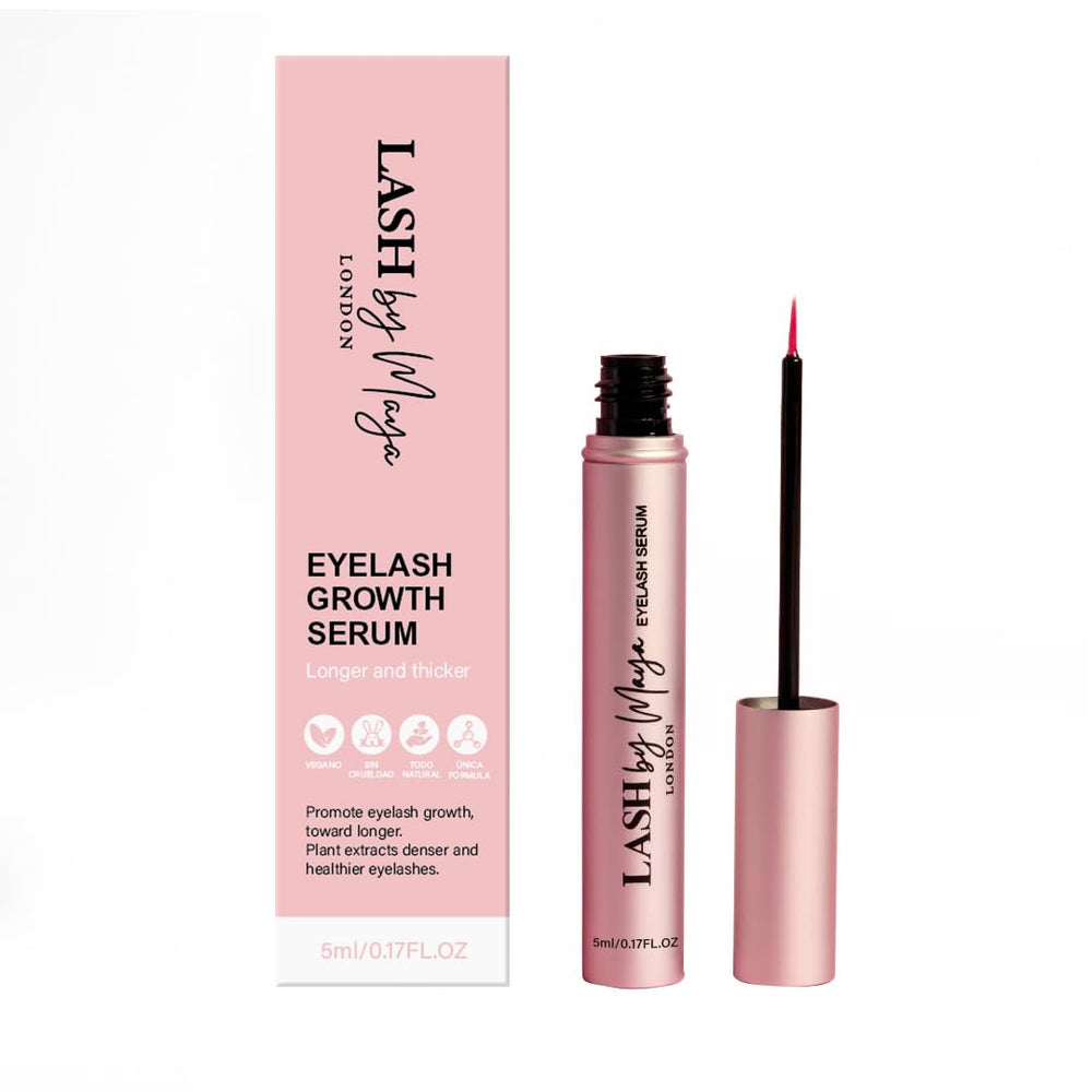LASH by Maya Serum bottle on vanity for daily lash care.