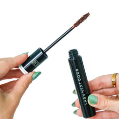 Lash Next Door Espresso Brown lashes after use for fuller definition.
