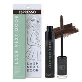 Lash Next Door Espresso Brown Mascara tube showing smooth, clump-free finish.